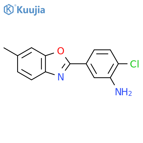 2-Chloro-5-(6-methyl-1,3-benzoxazol-2-yl)aniline structure