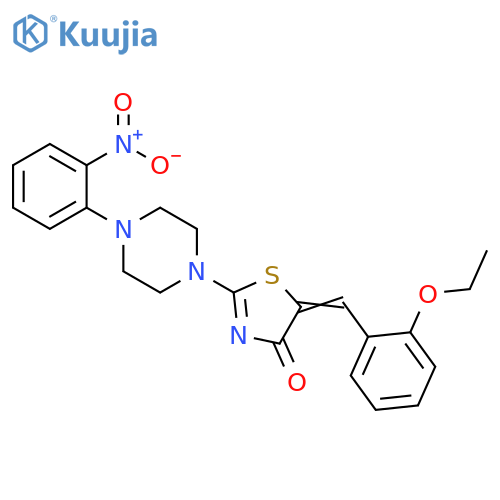 (5E)-5-(2-ethoxyphenyl)methylidene-2-4-(2-nitrophenyl)piperazin-1-yl-4,5-dihydro-1,3-thiazol-4-one structure