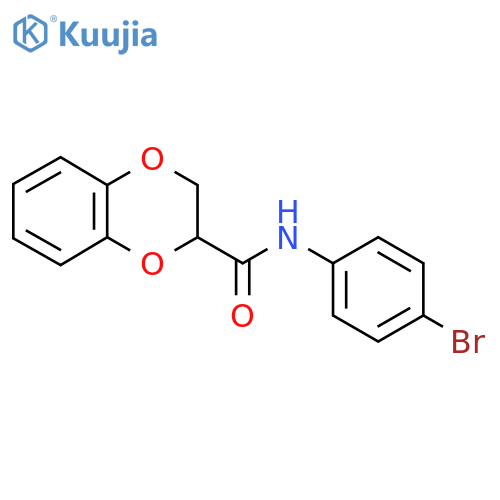 N-(4-bromophenyl)-2,3-dihydro-1,4-benzodioxine-2-carboxamide structure
