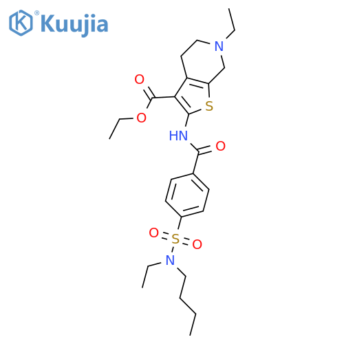 ethyl 2-{4-butyl(ethyl)sulfamoylbenzamido}-6-ethyl-4H,5H,6H,7H-thieno2,3-cpyridine-3-carboxylate structure