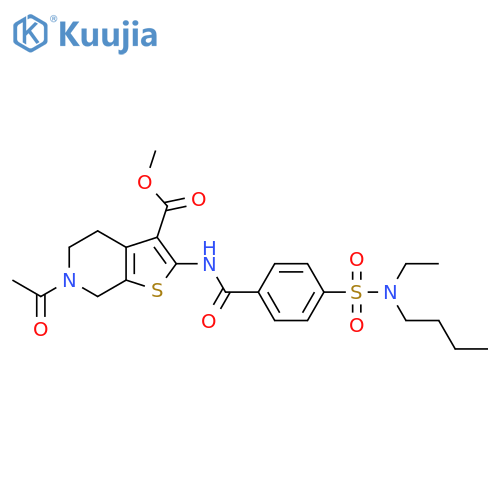 methyl 6-acetyl-2-{4-butyl(ethyl)sulfamoylbenzamido}-4H,5H,6H,7H-thieno2,3-cpyridine-3-carboxylate structure