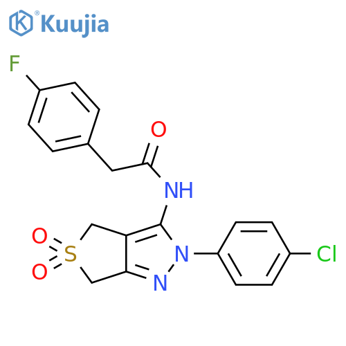 N-2-(4-chlorophenyl)-5,5-dioxo-2H,4H,6H-5lambda6-thieno3,4-cpyrazol-3-yl-2-(4-fluorophenyl)acetamide structure