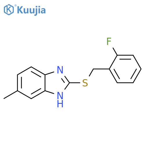 2-{(2-fluorophenyl)methylsulfanyl}-5-methyl-1H-1,3-benzodiazole structure