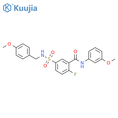 2-fluoro-N-(3-methoxyphenyl)-5-{(4-methoxyphenyl)methylsulfamoyl}benzamide structure