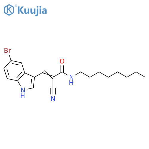 3-(5-Bromo-1H-indol-3-yl)-2-cyano-N-octyl-2-propenamide structure
