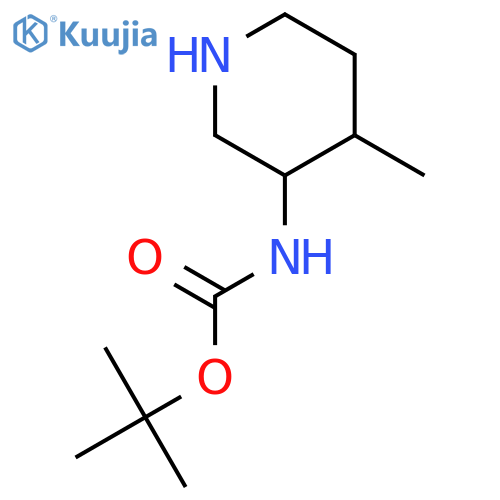 tert-butyl N-(4-methylpiperidin-3-yl)carbamate structure