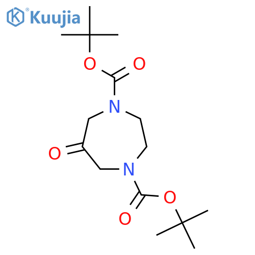 1,4-di-tert-butyl 6-oxo-1,4-diazepane-1,4-dicarboxylate structure