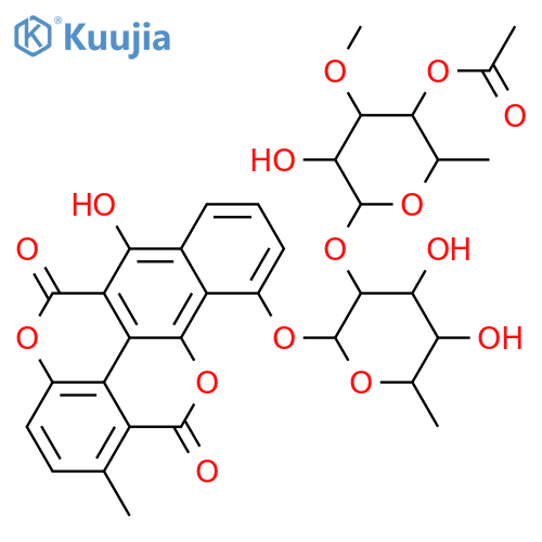 Chartarin; 10-O-[4-O-Acetyl-6-deoxy-3-O-methyl-α-D-galactopyranosyl-(1→2)-6-deoxy-β-D-galactopyranoside] structure