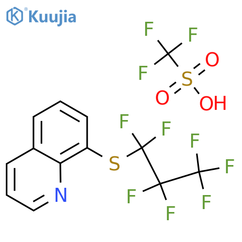 8-(1,1,2,2,3,3,3-heptafluoropropyl)sulfanylquinoline; trifluoromethanesulfonic acid structure