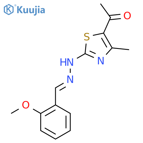 1-{2-(E)-2-(2-methoxyphenyl)methylidenehydrazin-1-yl-4-methyl-1,3-thiazol-5-yl}ethan-1-one structure