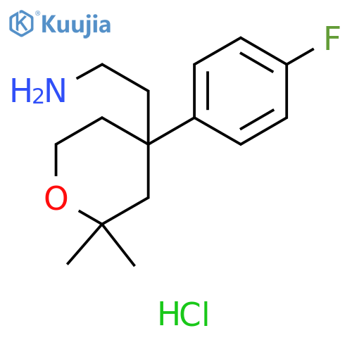 2-(4-(4-FLUOROPHENYL)-2,2-DIMETHYLTETRAHYDRO-2H-PYRAN-4-YL)ETHANAMINE HCL structure