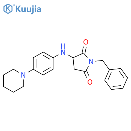 1-benzyl-3-{4-(piperidin-1-yl)phenylamino}pyrrolidine-2,5-dione structure