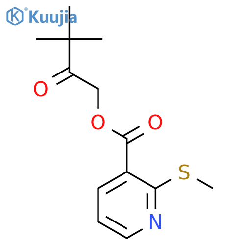 3,3-dimethyl-2-oxobutyl 2-(methylsulfanyl)pyridine-3-carboxylate structure