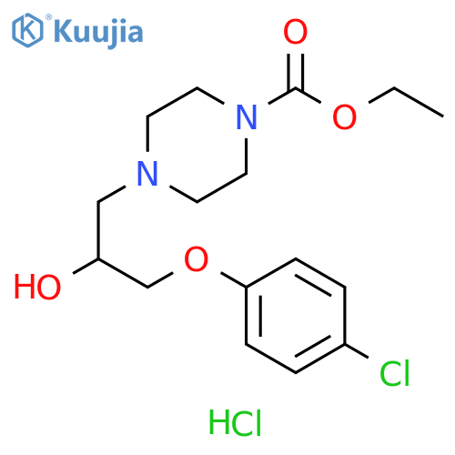 ethyl 4-3-(4-chlorophenoxy)-2-hydroxypropylpiperazine-1-carboxylate hydrochloride structure