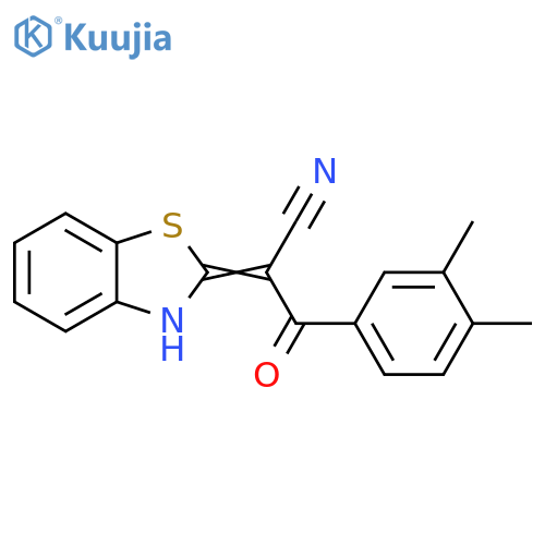 2-(2E)-2,3-dihydro-1,3-benzothiazol-2-ylidene-3-(3,4-dimethylphenyl)-3-oxopropanenitrile structure
