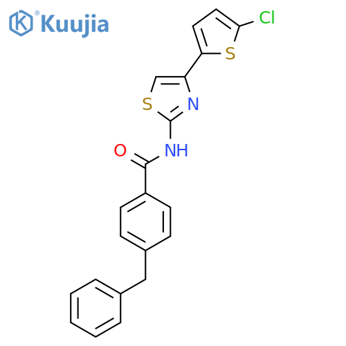 4-benzyl-N-4-(5-chlorothiophen-2-yl)-1,3-thiazol-2-ylbenzamide structure