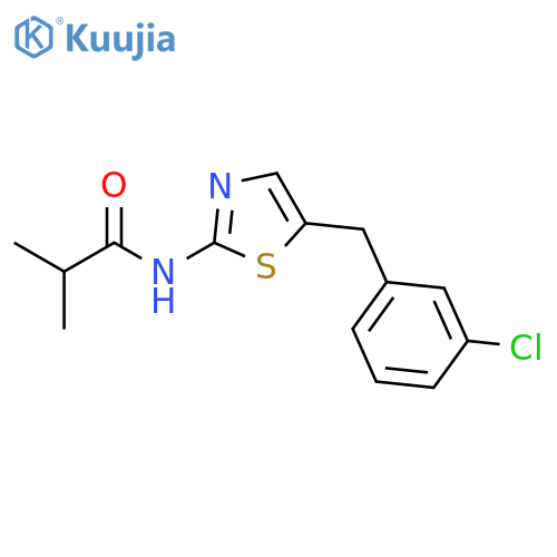 N-{5-(3-chlorophenyl)methyl-1,3-thiazol-2-yl}-2-methylpropanamide structure