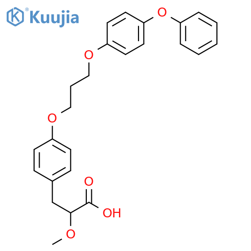 2-methoxy-3-[4-[3-(4-phenoxyphenoxy)propoxy]phenyl]propanoic acid structure