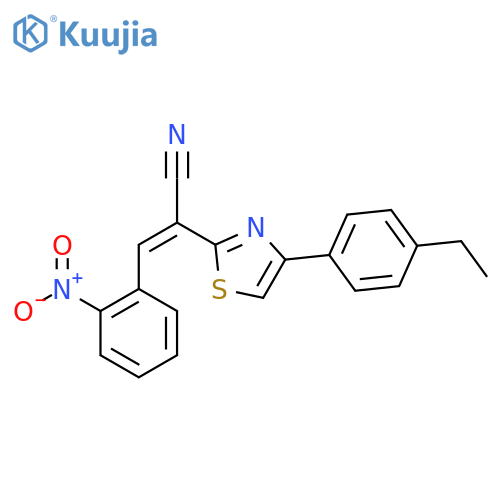 (2Z)-2-4-(4-ethylphenyl)-1,3-thiazol-2-yl-3-(2-nitrophenyl)prop-2-enenitrile structure