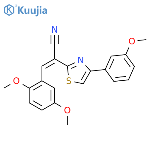 (2Z)-3-(2,5-dimethoxyphenyl)-2-4-(3-methoxyphenyl)-1,3-thiazol-2-ylprop-2-enenitrile structure
