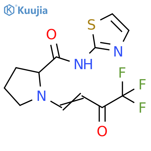N-(1,3-thiazol-2-yl)-1-(1E)-4,4,4-trifluoro-3-oxobut-1-en-1-ylpyrrolidine-2-carboxamide structure