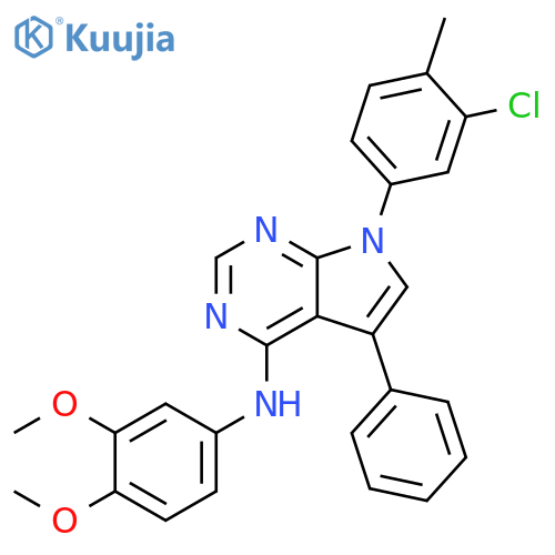 7-(3-chloro-4-methylphenyl)-N-(3,4-dimethoxyphenyl)-5-phenyl-7H-pyrrolo2,3-dpyrimidin-4-amine structure
