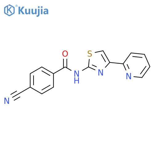 4-cyano-N-4-(pyridin-2-yl)-1,3-thiazol-2-ylbenzamide structure