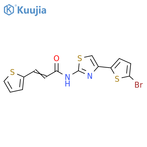 (2E)-N-4-(5-bromothiophen-2-yl)-1,3-thiazol-2-yl-3-(thiophen-2-yl)prop-2-enamide structure