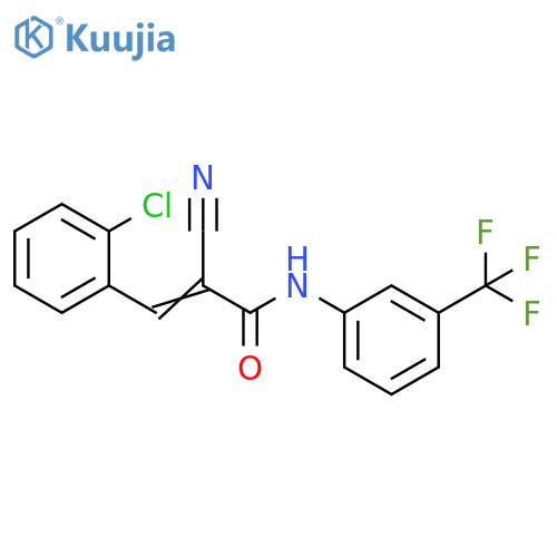 (2E)-3-(2-chlorophenyl)-2-cyano-N-3-(trifluoromethyl)phenylprop-2-enamide structure