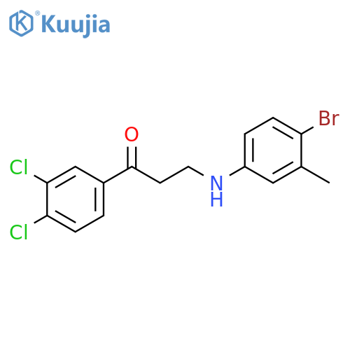 3-(4-BROMO-3-METHYLANILINO)-1-(3,4-DICHLOROPHENYL)-1-PROPANONE structure