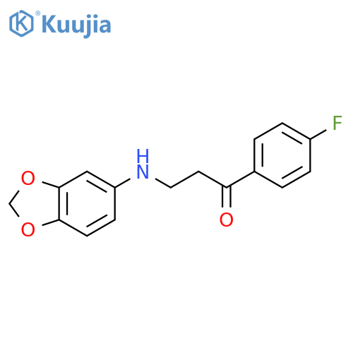 3-(1,3-BENZODIOXOL-5-YLAMINO)-1-(4-FLUOROPHENYL)-1-PROPANONE structure