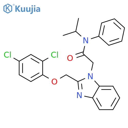 2-(2-((2,4-dichlorophenoxy)methyl)-1H-benzo[d]imidazol-1-yl)-N-isopropyl-N-phenylacetamide structure
