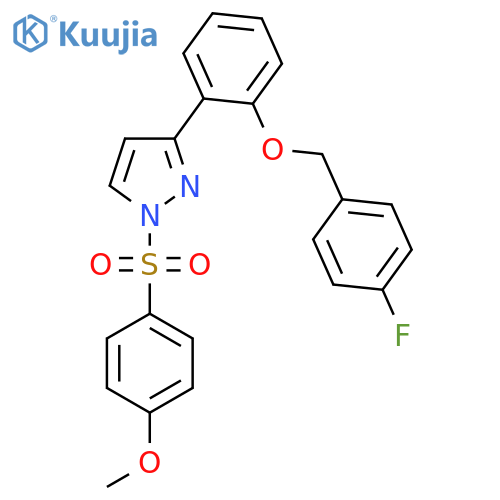 3-{2-[(4-fluorobenzyl)oxy]phenyl}-1-[(4-methoxyphenyl)sulfonyl]-1H-pyrazole structure