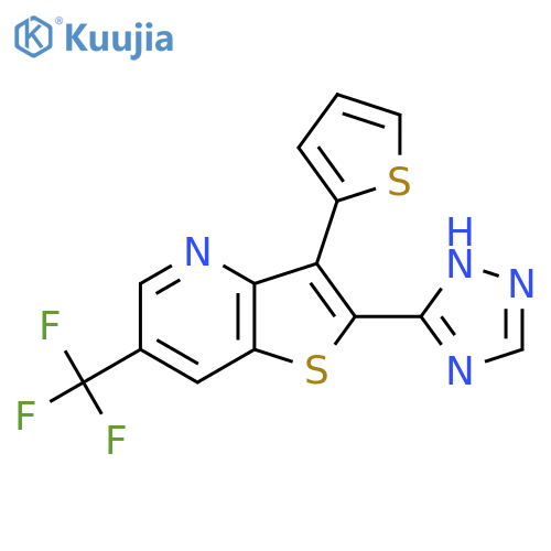 3-(2-Thienyl)-2-(1H-1,2,4-triazol-3-yl)-6-(trifluoromethyl)thieno[3,2-b]pyridine structure