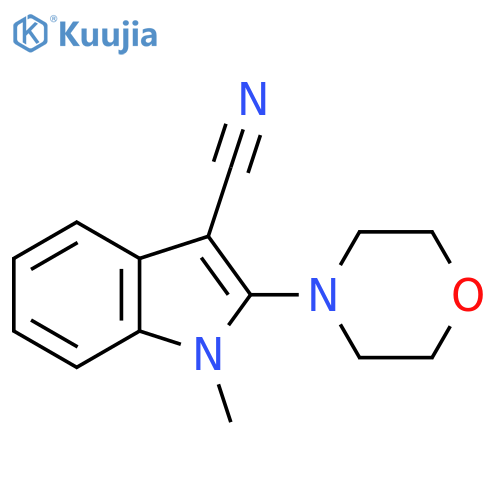 1-methyl-2-morpholino-1H-indole-3-carbonitrile structure