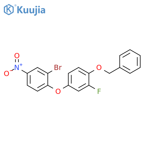 Benzene, 4-(2-bromo-4-nitrophenoxy)-2-fluoro-1-(phenylmethoxy)- structure