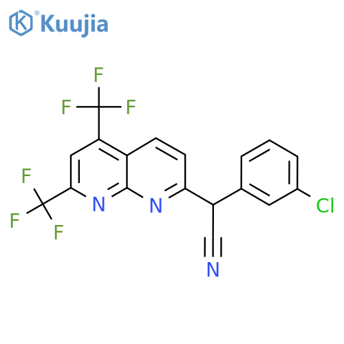 2-[5,7-Bis(trifluoromethyl)[1,8]naphthyridin-2-yl]-2-(3-chlorophenyl)acetonitrile structure