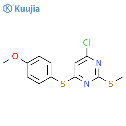 4-{[6-Chloro-2-(methylsulfanyl)-4-pyrimidinyl]sulfanyl}phenyl methyl ether structure