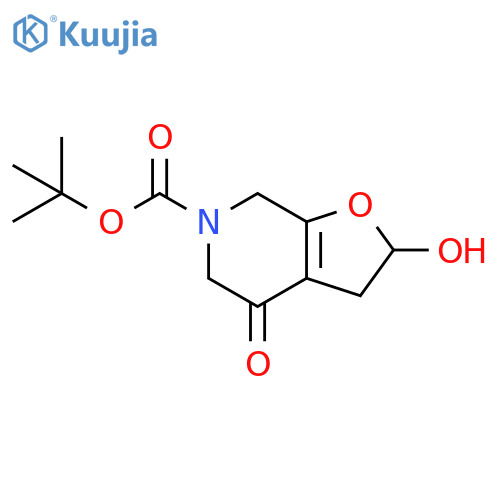 tert-butyl 2-hydroxy-4-oxo-2H,3H,4H,5H,6H,7H-furo2,3-cpyridine-6-carboxylate structure