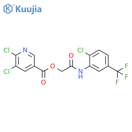 2-[[2-Chloro-5-(trifluoromethyl)phenyl]amino]-2-oxoethyl 5,6-dichloro-3-pyridinecarboxylate structure