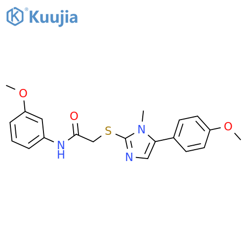 N-(3-methoxyphenyl)-2-{5-(4-methoxyphenyl)-1-methyl-1H-imidazol-2-ylsulfanyl}acetamide structure