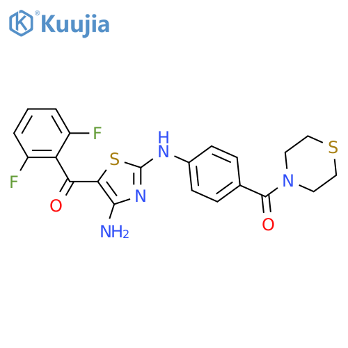 Thiomorpholine, 4-[4-[[4-amino-5-(2,6-difluorobenzoyl)-2-thiazolyl]amino]benzoyl]- (9CI) structure