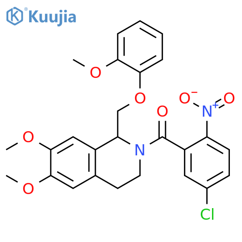 2-(5-chloro-2-nitrobenzoyl)-6,7-dimethoxy-1-(2-methoxyphenoxy)methyl-1,2,3,4-tetrahydroisoquinoline structure