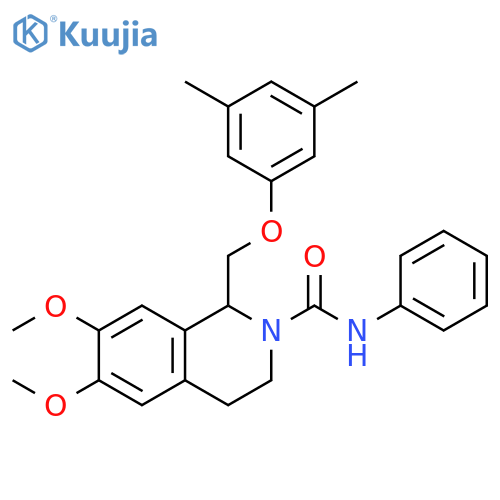 1-(3,5-dimethylphenoxy)methyl-6,7-dimethoxy-N-phenyl-1,2,3,4-tetrahydroisoquinoline-2-carboxamide structure