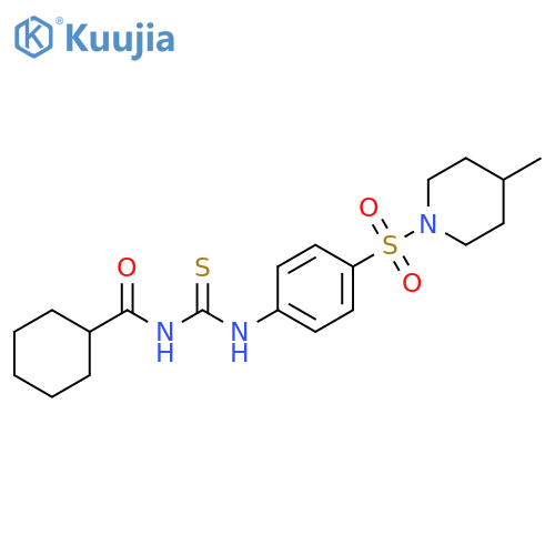 1-cyclohexanecarbonyl-3-{4-(4-methylpiperidin-1-yl)sulfonylphenyl}thiourea structure