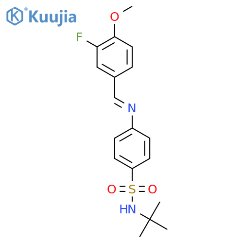 N-tert-Butyl-4-(3-fluoro-4-methoxybenzylidene)aminobenzenesulfonamide structure