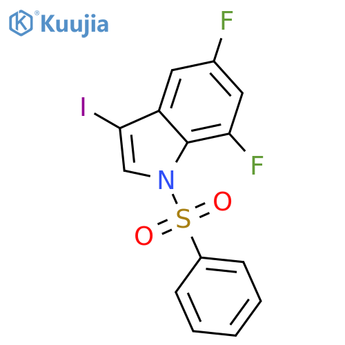 5,7-Difluoro-3-iodo-1-(phenylsulfonyl)-1H-indole structure