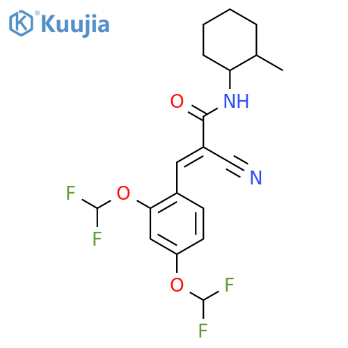 3-[2,4-bis(difluoromethoxy)phenyl]-2-cyano-N-(2-methylcyclohexyl)prop-2-enamide structure