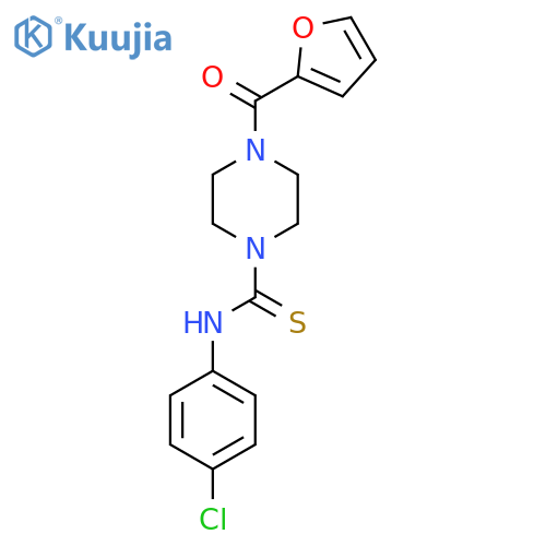 4-(((4-Chlorophenyl)amino)thioxomethyl)piperazinyl 2-furyl ketone structure