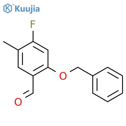 BENZALDEHYDE, 4-FLUORO-5-METHYL-2-(PHENYLMETHOXY)- structure